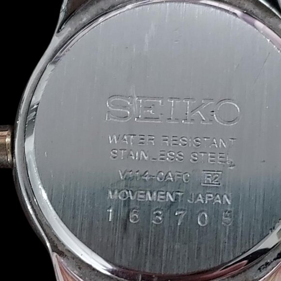 SEIKO Solar Ladies Watch Two Tone White Face Crystal Accented - Picture 10 of 13